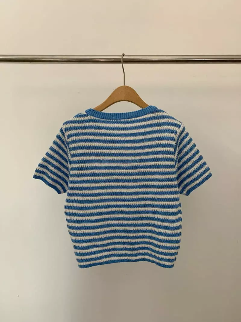 Amiment - Korean Women Fashion - #thatsdarling - Pumpkin Stripes Knit  Tee - 6