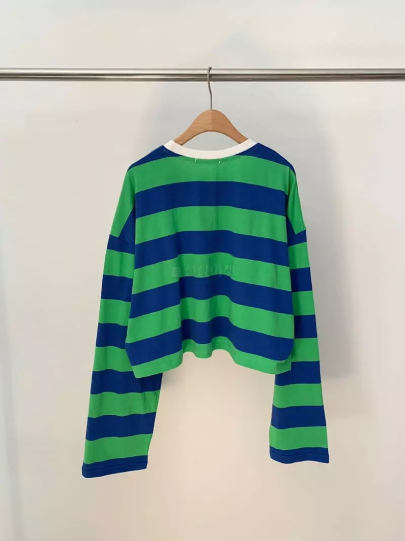 Amiment - Korean Women Fashion - #vintagekidsstyle - Champ Stripes Tee - 9
