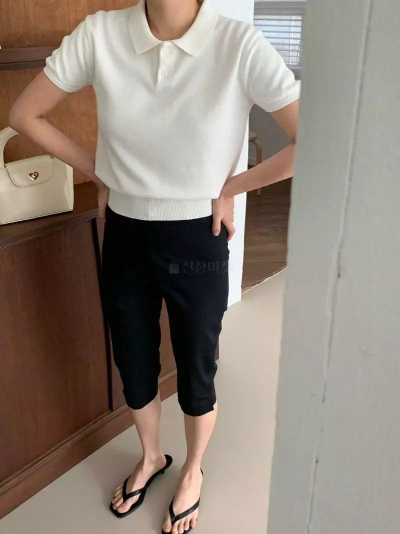 Amiment - Korean Women Fashion - #womensfashion - Sunday Collar Knit Tee