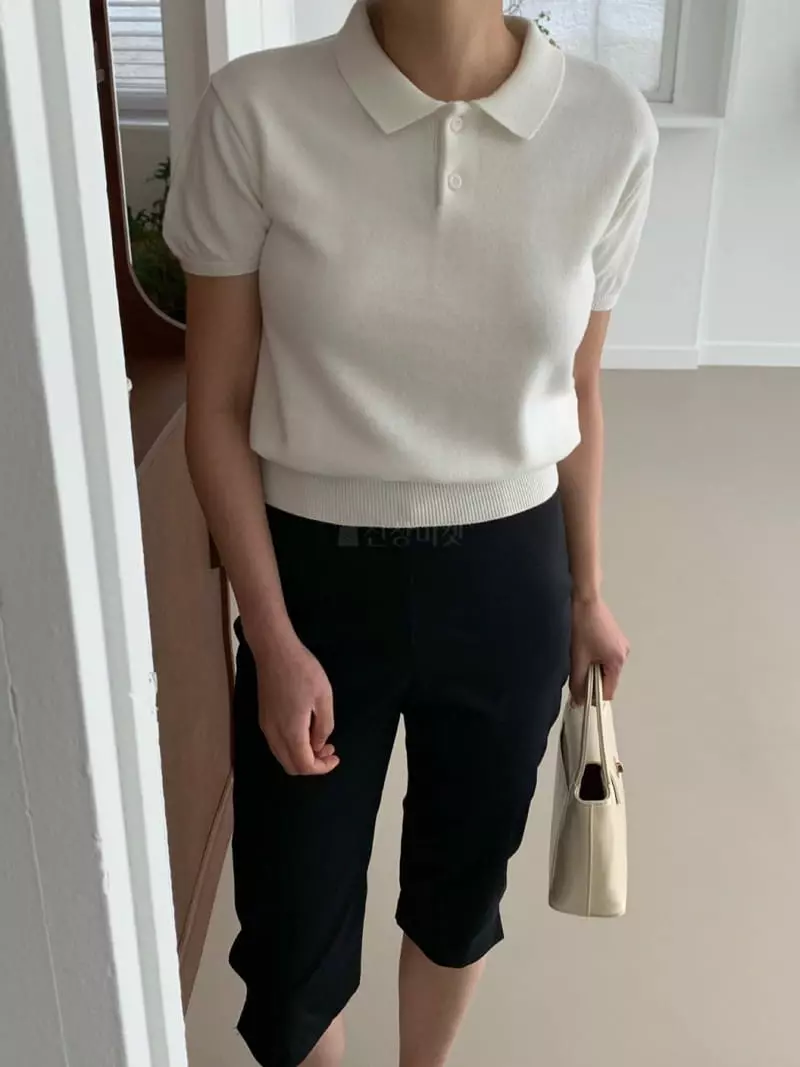 Amiment - Korean Women Fashion - #womensfashion - Sunday Collar Knit Tee - 7