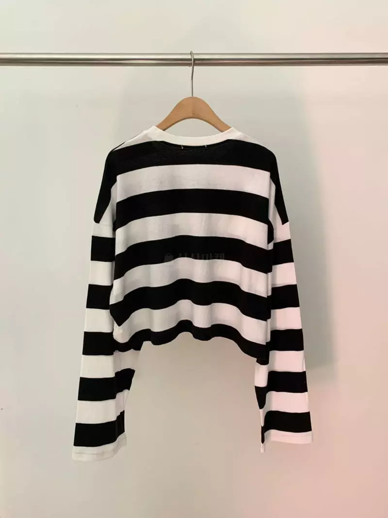 Amiment - Korean Women Fashion - #womensfashion - Champ Stripes Tee - 3