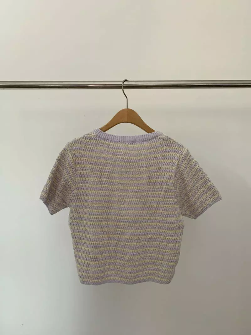 Amiment - Korean Women Fashion - #womensfashion - Pumpkin Stripes Knit  Tee - 9