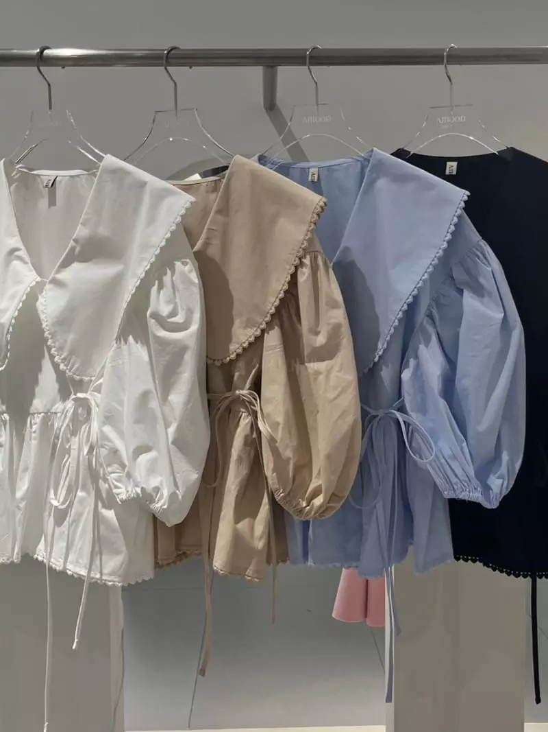 Amood - Korean Women Fashion - #momslook - Heart Balloon Blouse - 6