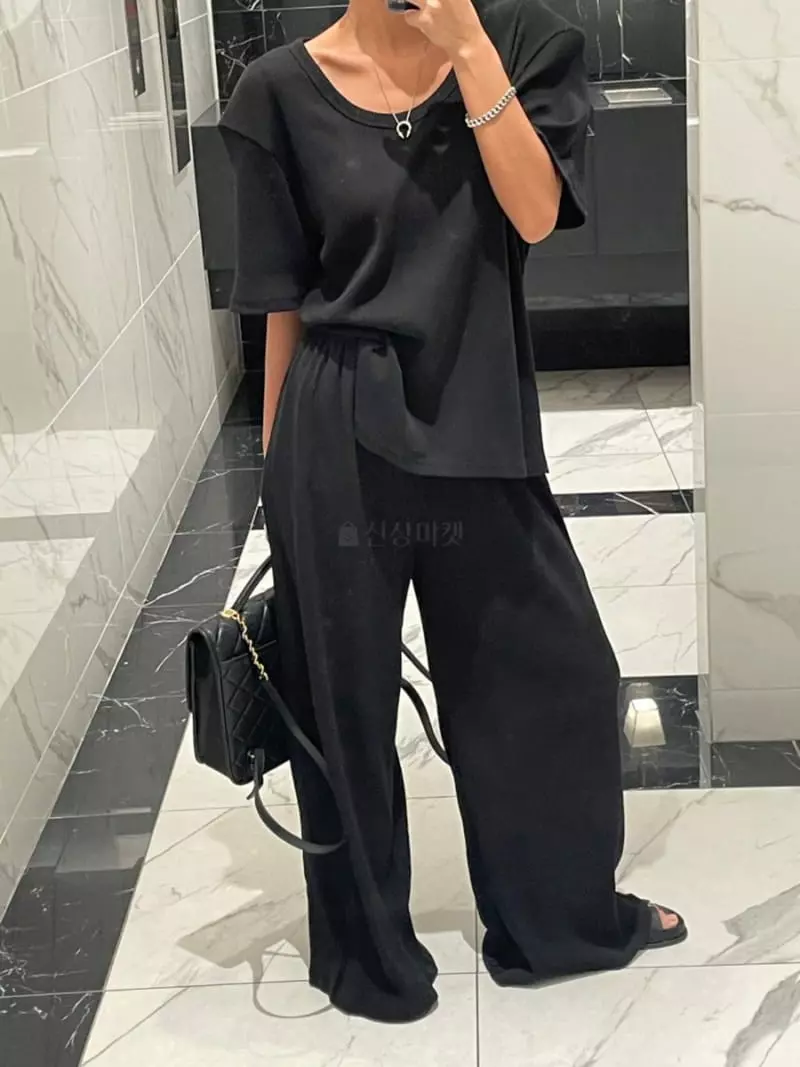 Amood - Korean Women Fashion - #momslook - Sand Long Top Bottom Set - 9