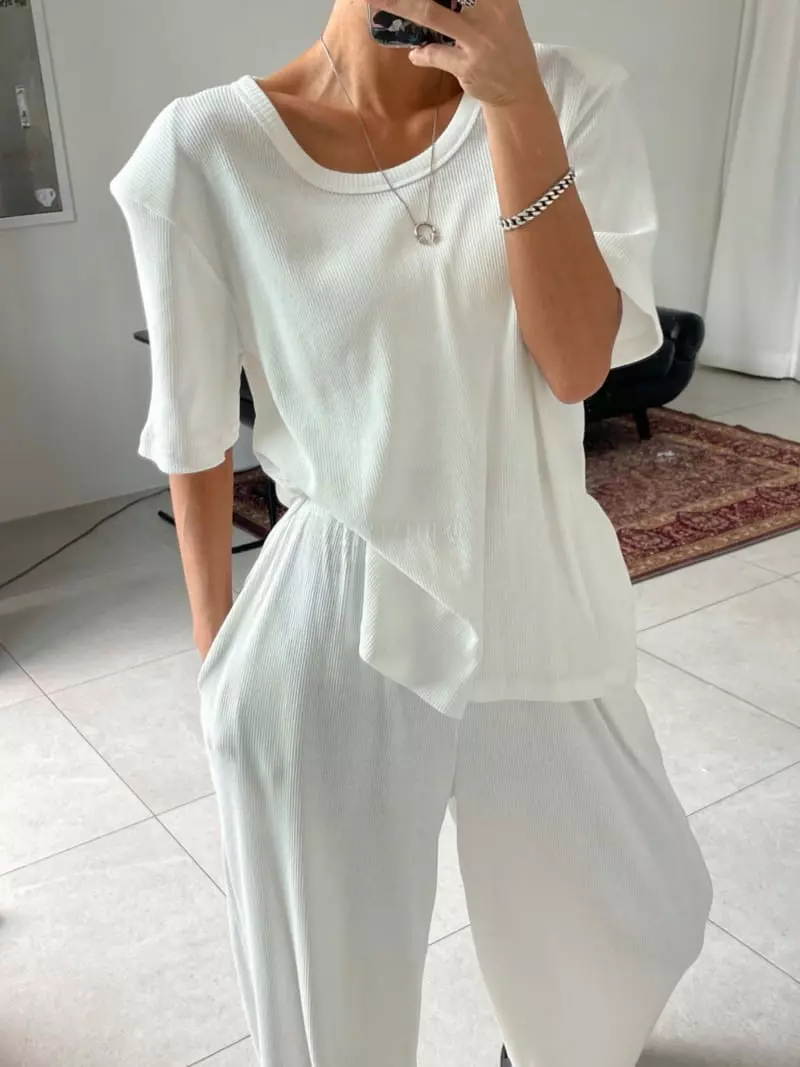 Amood - Korean Women Fashion - #romanticstyle - Sand Long Top Bottom Set - 4