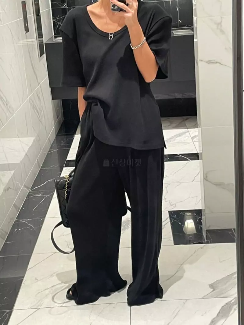 Amood - Korean Women Fashion - #womensfashion - Sand Long Top Bottom Set - 8