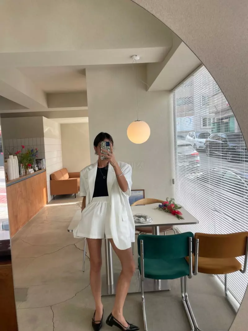 Amood - Korean Women Fashion - #womensfashion - Due O Button Top Bottom Set - 7