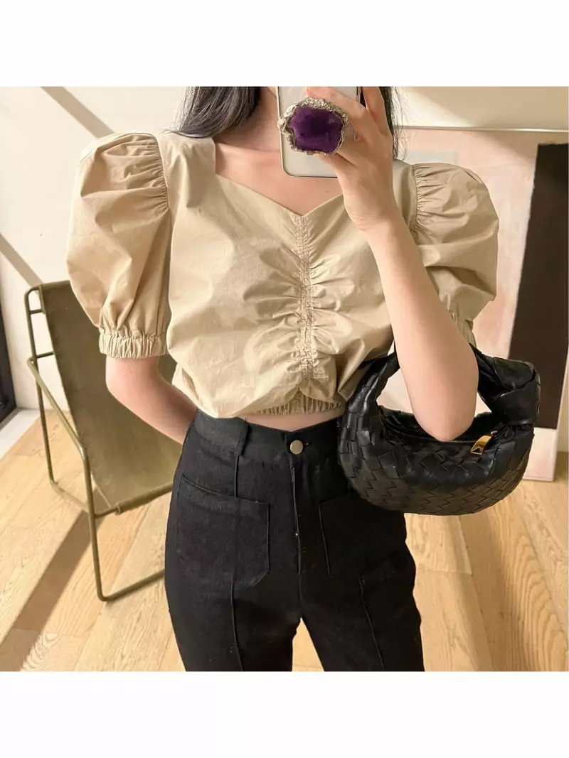 Amuse Seoul - Korean Women Fashion - #momslook - Shirring Blouse - 5