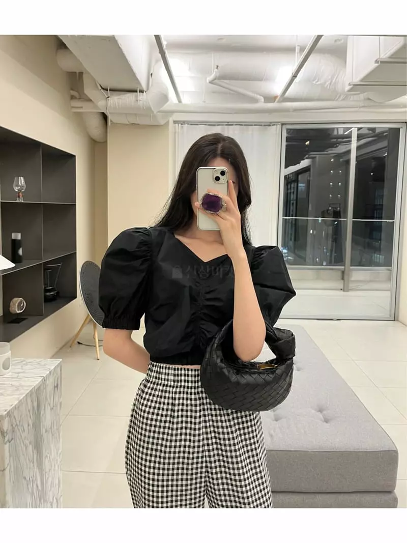 Amuse Seoul - Korean Women Fashion - #momslook - Shirring Blouse - 7