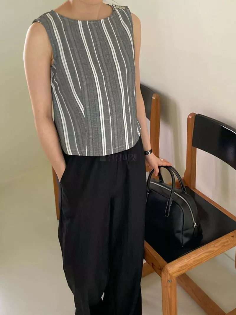 And The - Korean Women Fashion - #momslook - Stripes Sleeveless - 7
