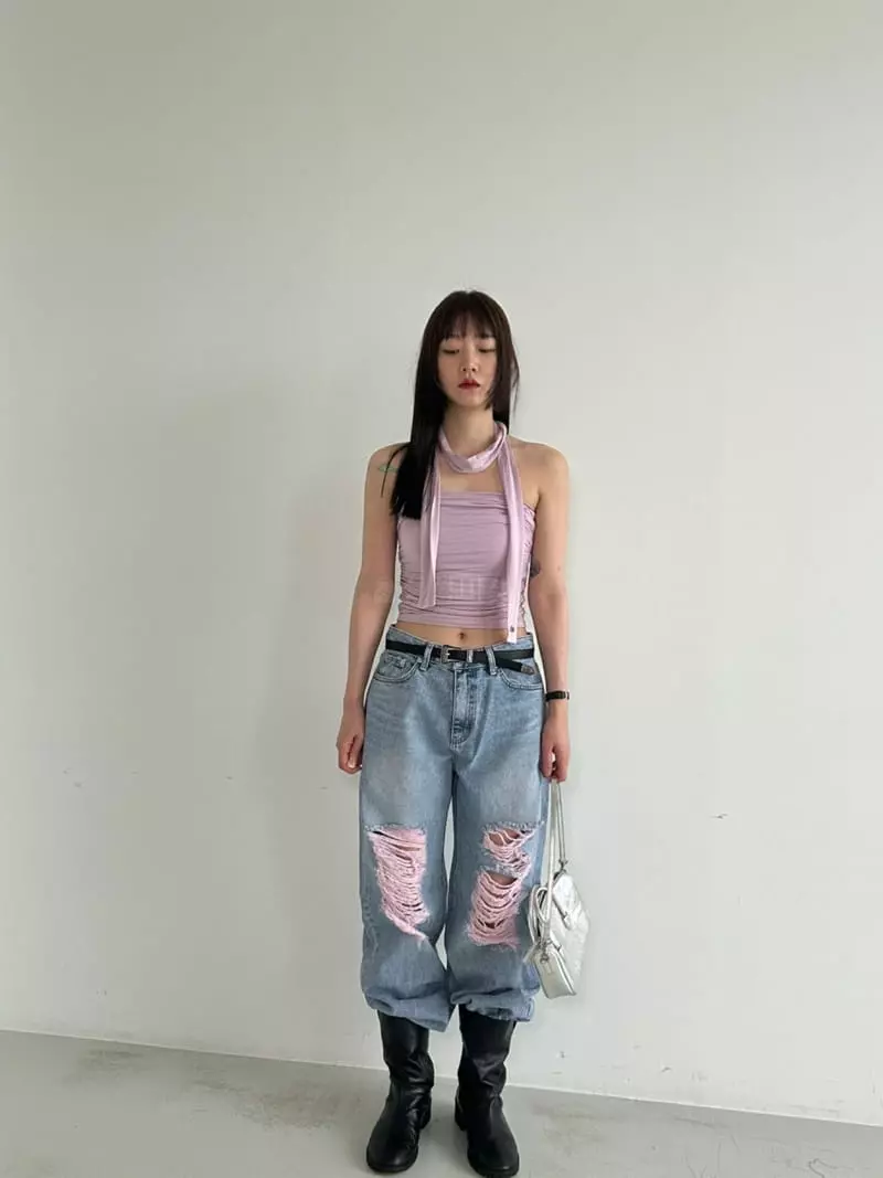Archive - Korean Women Fashion - #momslook - Pink Demage Pants - 3