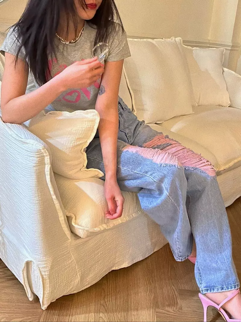 Archive - Korean Women Fashion - #momslook - Pink Demage Pants - 5
