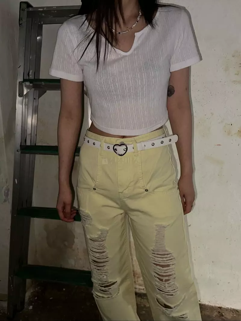 Archive - Korean Women Fashion - #momslook - Rib Crop Tee - 3