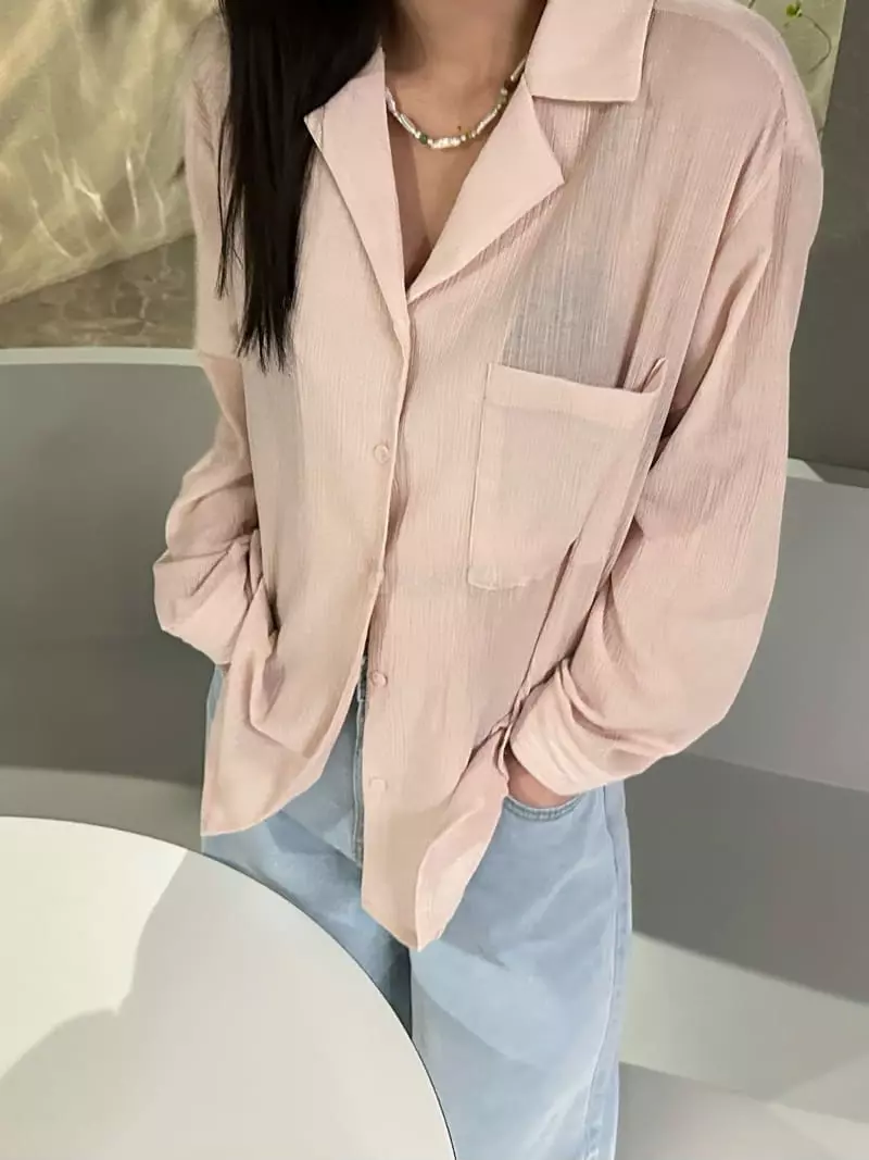 Archive - Korean Women Fashion - #momslook - Open Pleat Blouse - 6