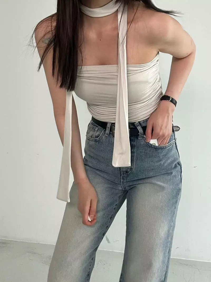Archive - Korean Women Fashion - #momslook - Shirring Top Scarf Set - 9
