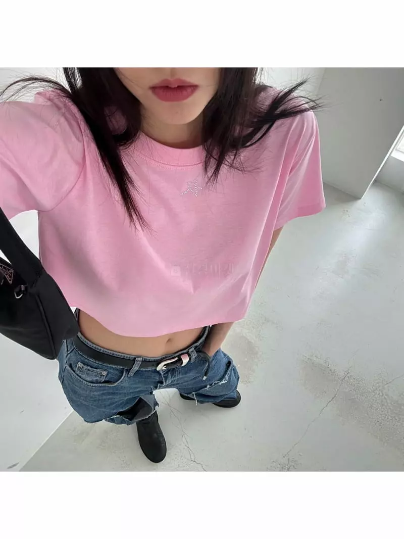 Archive - Korean Women Fashion - #momslook - Star Cubic Crop Tee - 2