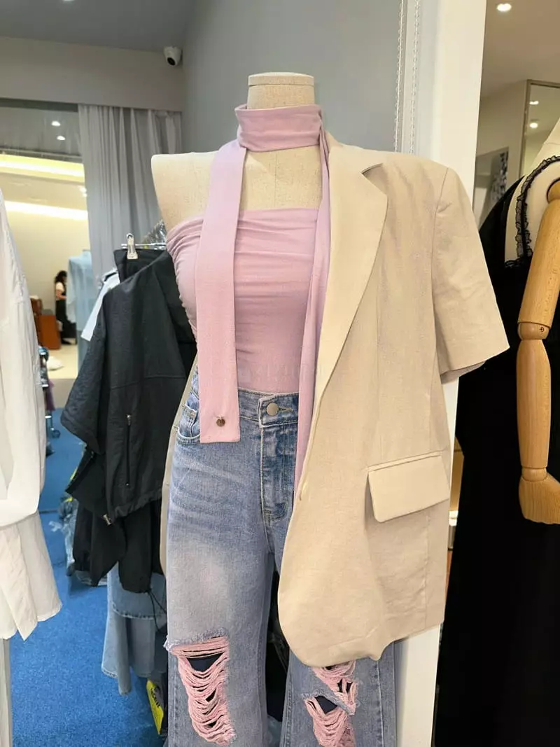 Archive - Korean Women Fashion - #pursuepretty - Short Over Jacket - 8