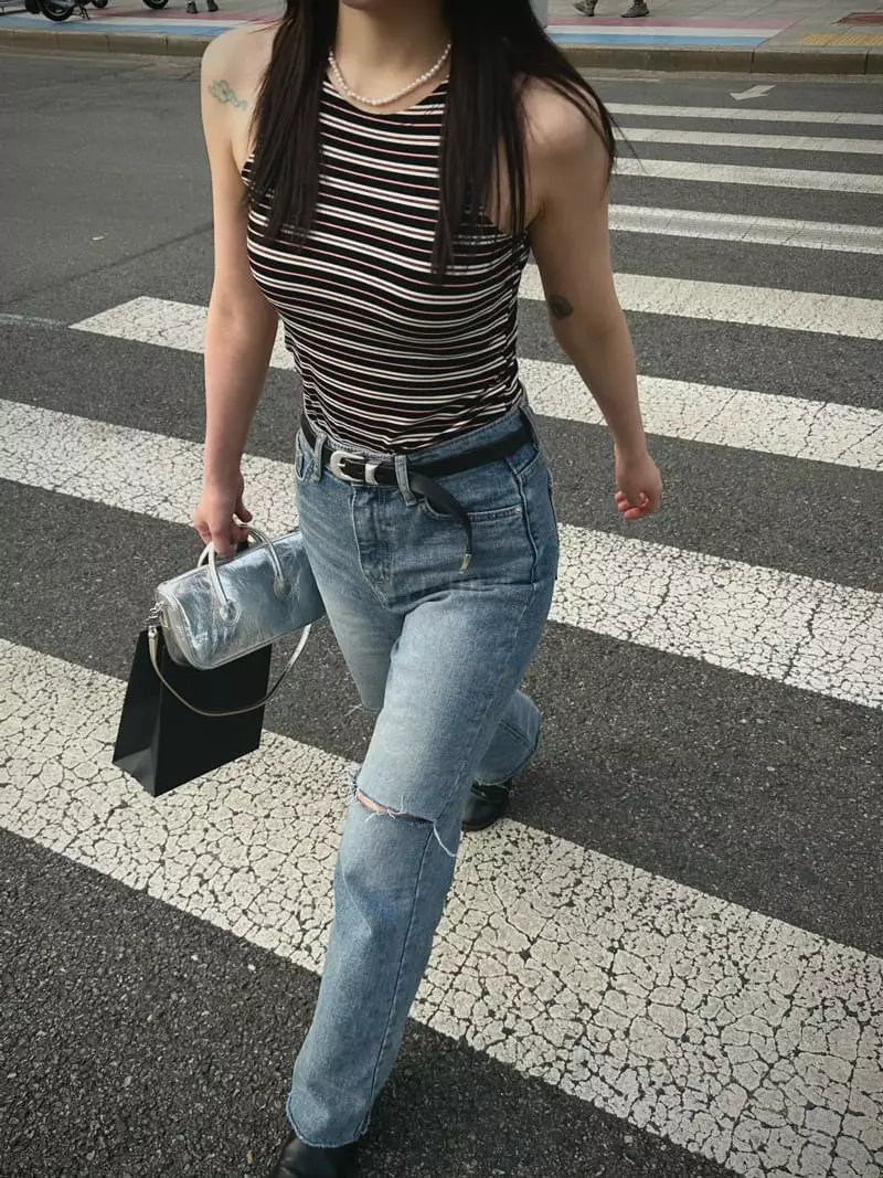 Archive - Korean Women Fashion - #restrostyle - Stripes Wholter Sleeveless - 3
