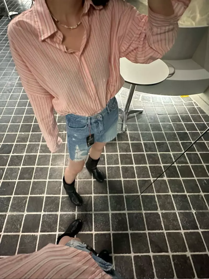 Archive - Korean Women Fashion - #vintagekidsstyle - Stripes Slinen Shirt - 7
