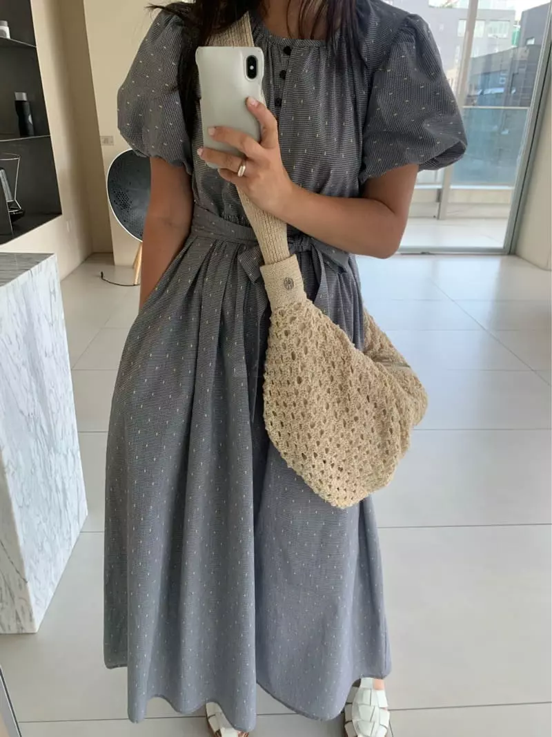 As Thought - Korean Women Fashion - #momslook - Check Long One-piece - 8