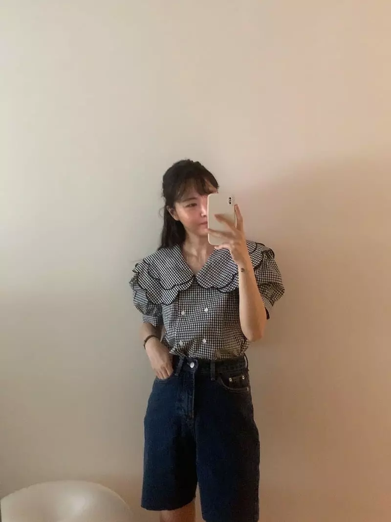 Assembly - Korean Women Fashion - #restrostyle - Check Blouse - 5