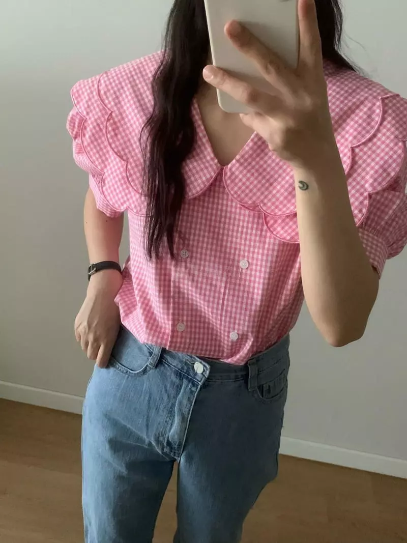 Assembly - Korean Women Fashion - #thatsdarling - Check Blouse - 8