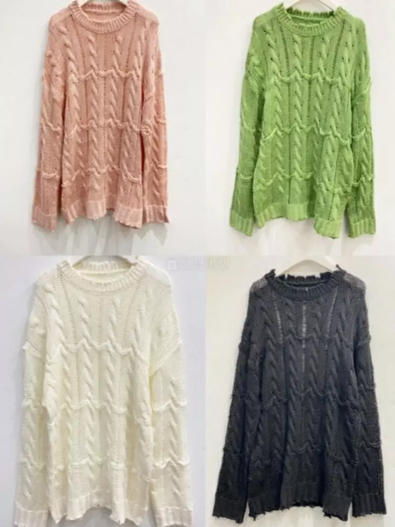 Awesome - Korean Women Fashion - #womensfashion - Mesh Knit Tee - 2