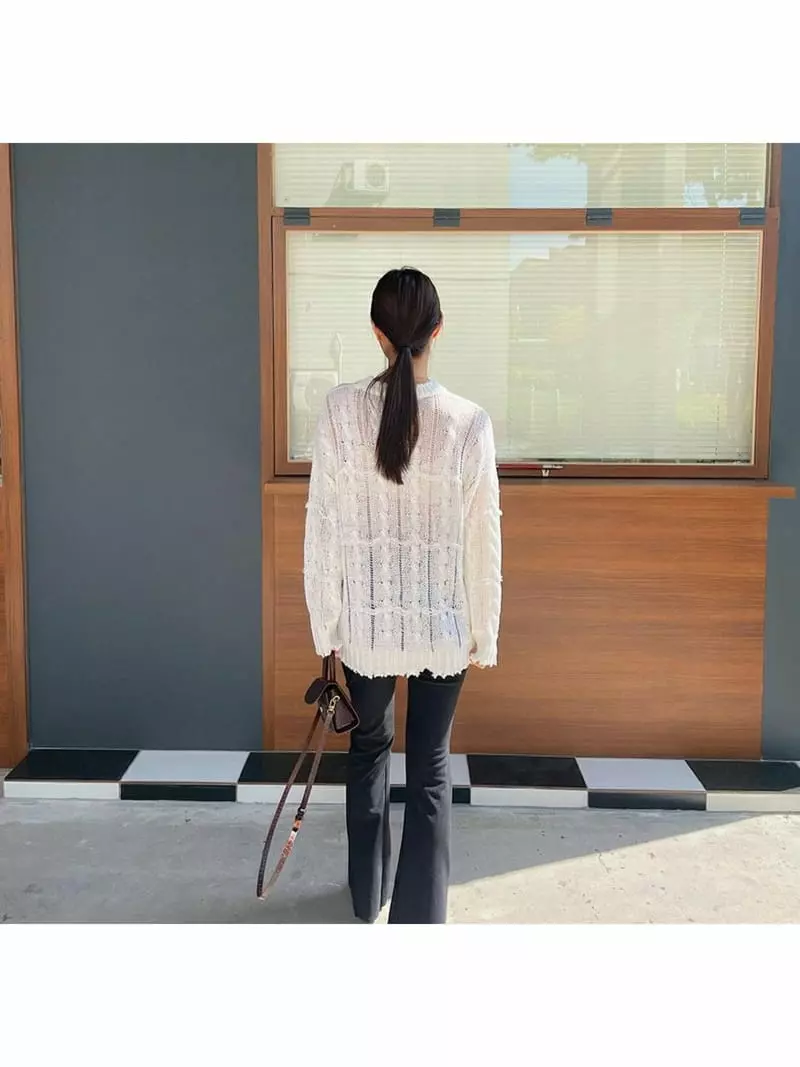 Awesome - Korean Women Fashion - #momslook - Mesh Knit Tee - 4