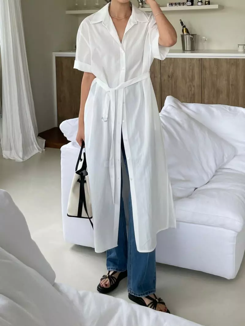 Baguette - Korean Women Fashion - #momslook - Tencel Shirt One-piece - 10