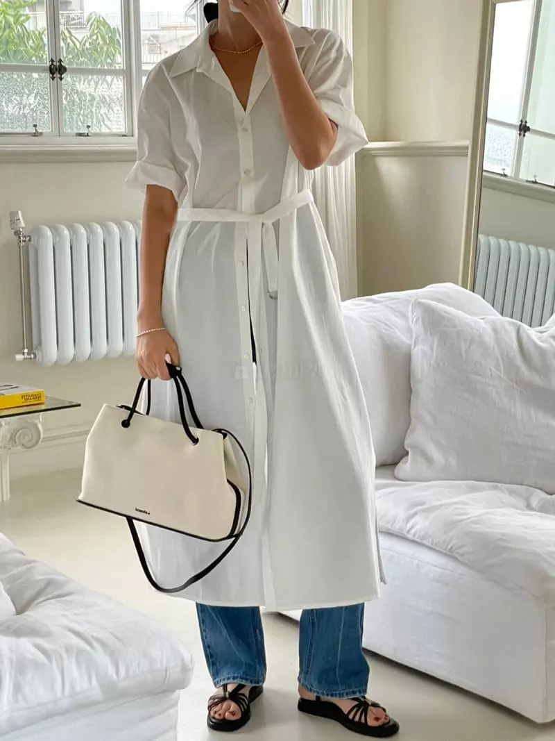 Baguette - Korean Women Fashion - #momslook - Tencel Shirt One-piece - 11