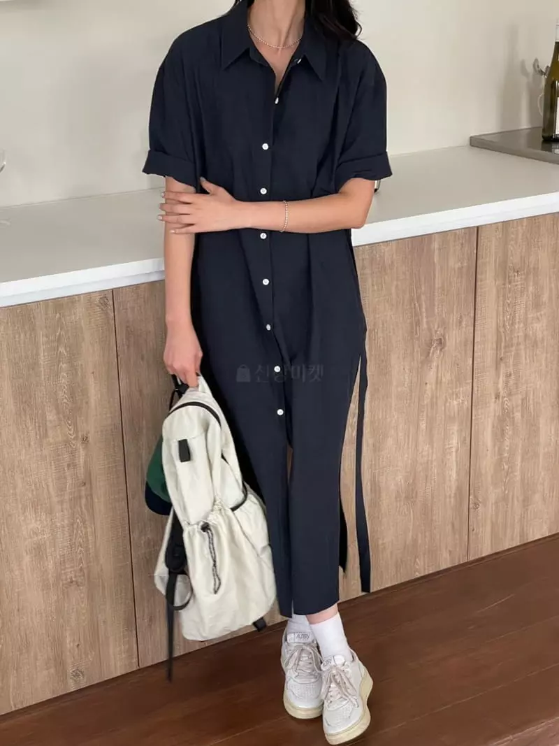 Baguette - Korean Women Fashion - #momslook - Tencel Shirt One-piece - 7