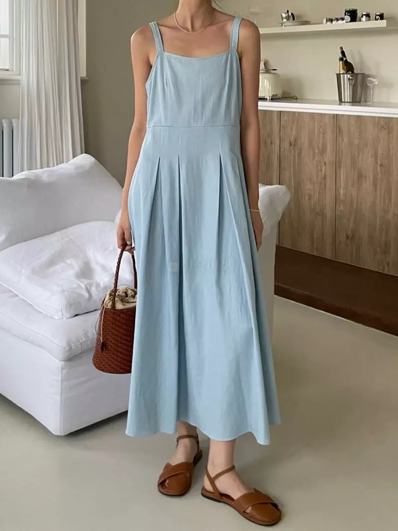 Baguette - Korean Women Fashion - #momslook - Denim Wrinkle One-piece - 6