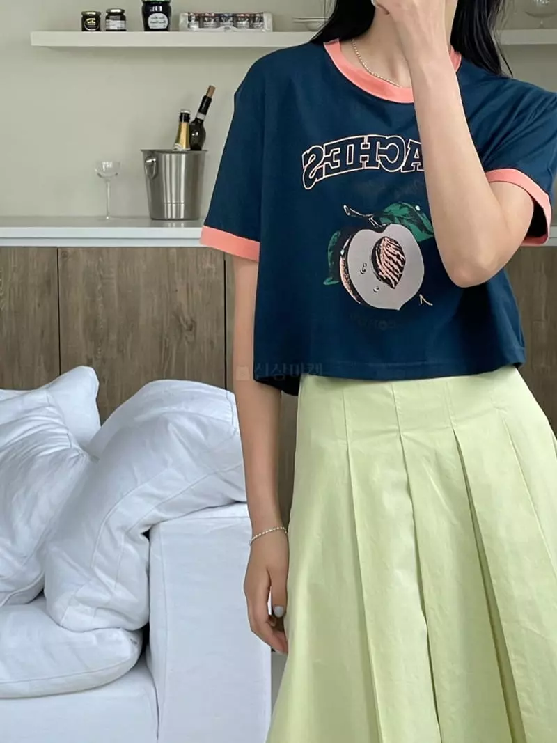 Baguette - Korean Women Fashion - #thatsdarling - Peach Tee - 2