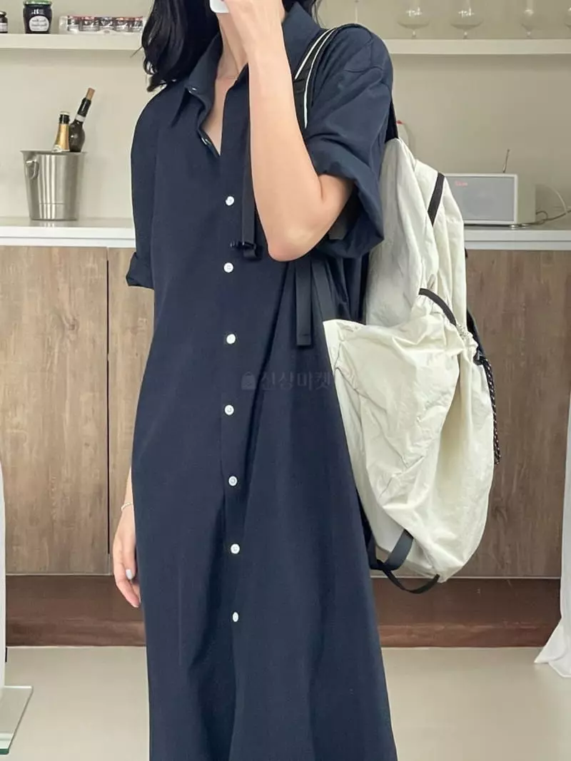 Baguette - Korean Women Fashion - #womensfashion - Tencel Shirt One-piece - 6