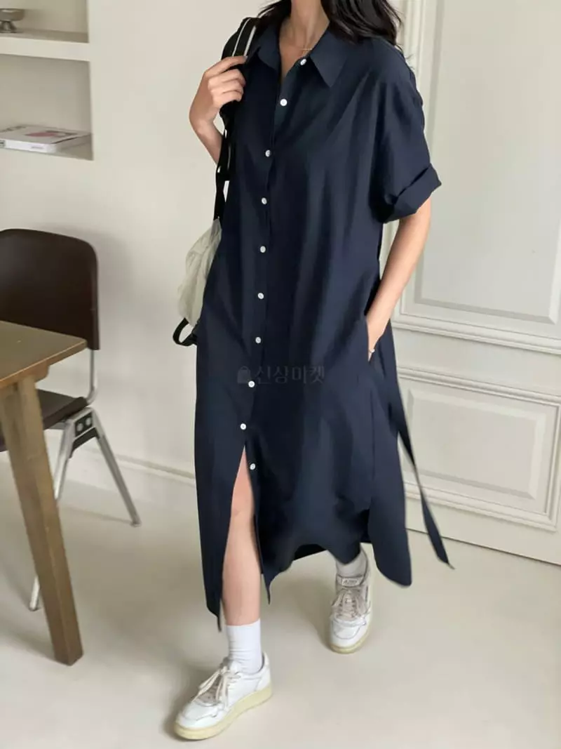 Baguette - Korean Women Fashion - #womensfashion - Tencel Shirt One-piece - 8