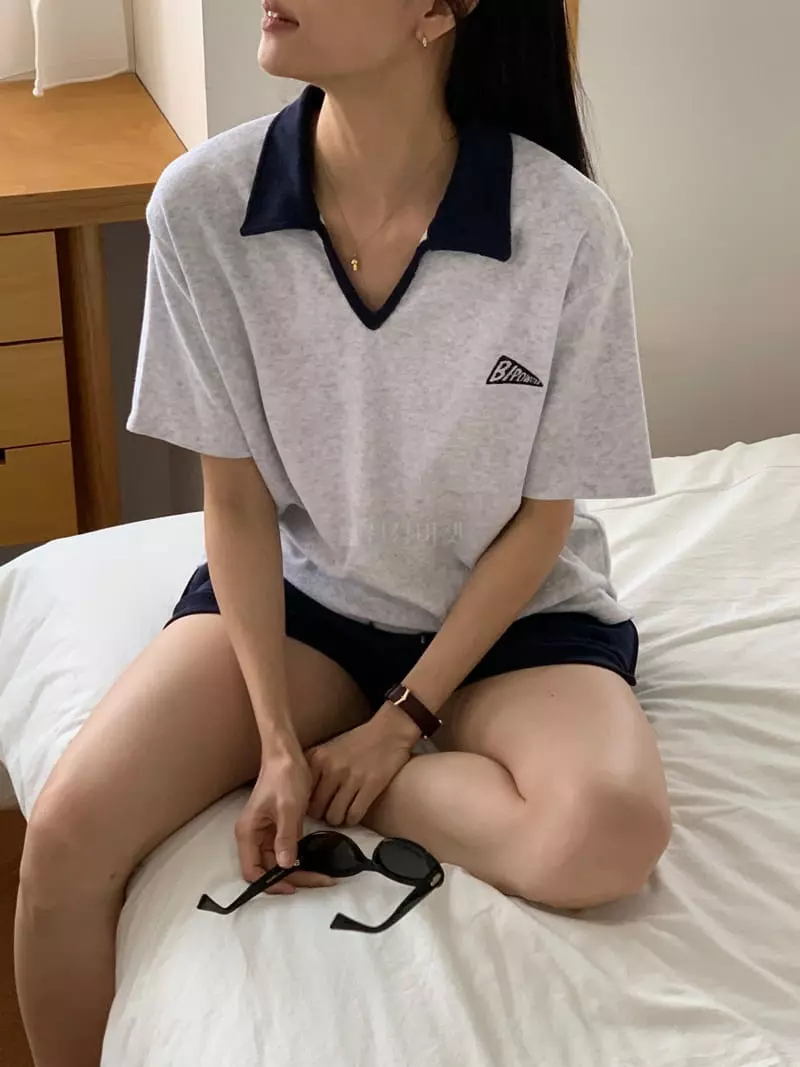 Baking Powder - Korean Women Fashion - #momslook - Plag Collar Tee - 9