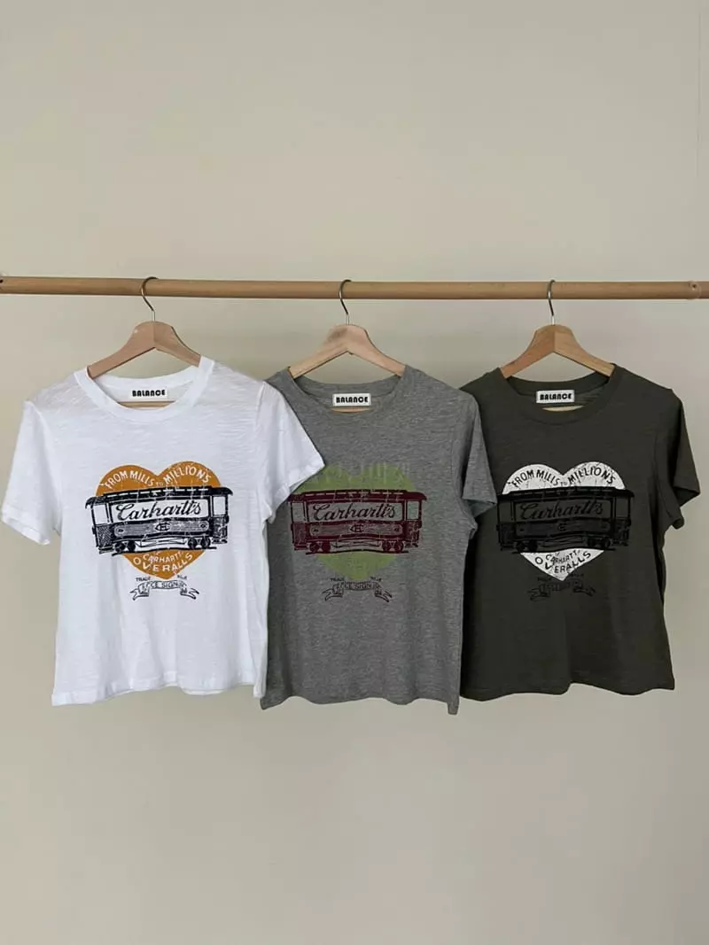 Balance - Korean Women Fashion - #momslook - Heart Tee - 9