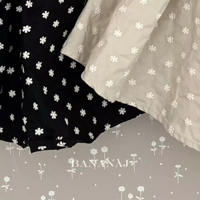 Banana J - Korean Children Fashion - #kidsshorts - All Embroidery Skirt
