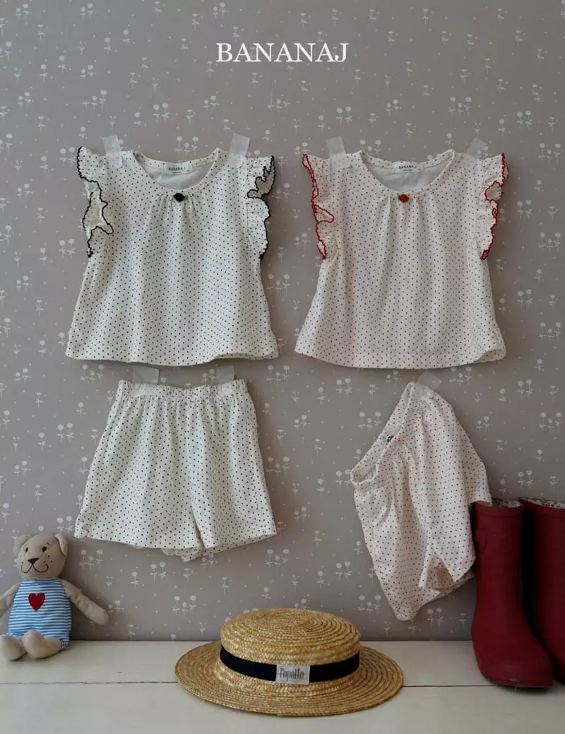 Banana J - Korean Children Fashion - #todddlerfashion - Rose Top Bottom Set - 12