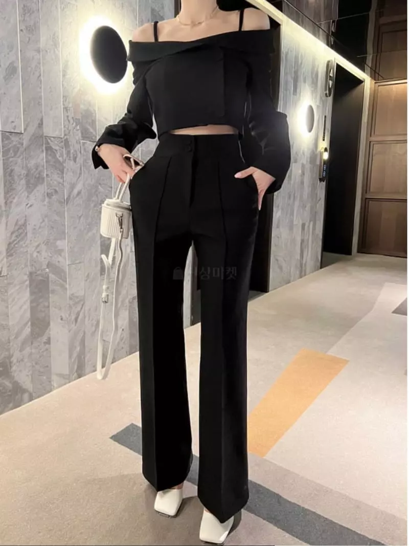Bes - Korean Women Fashion - #momslook - Open Pants - 2