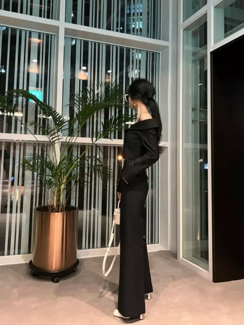 Bes - Korean Women Fashion - #momslook - Open Shoulder Jacket - 5
