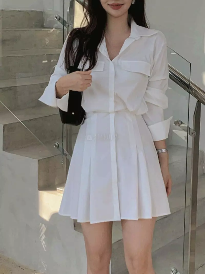 Bes - Korean Women Fashion - #momslook - Shirt One-piece - 3