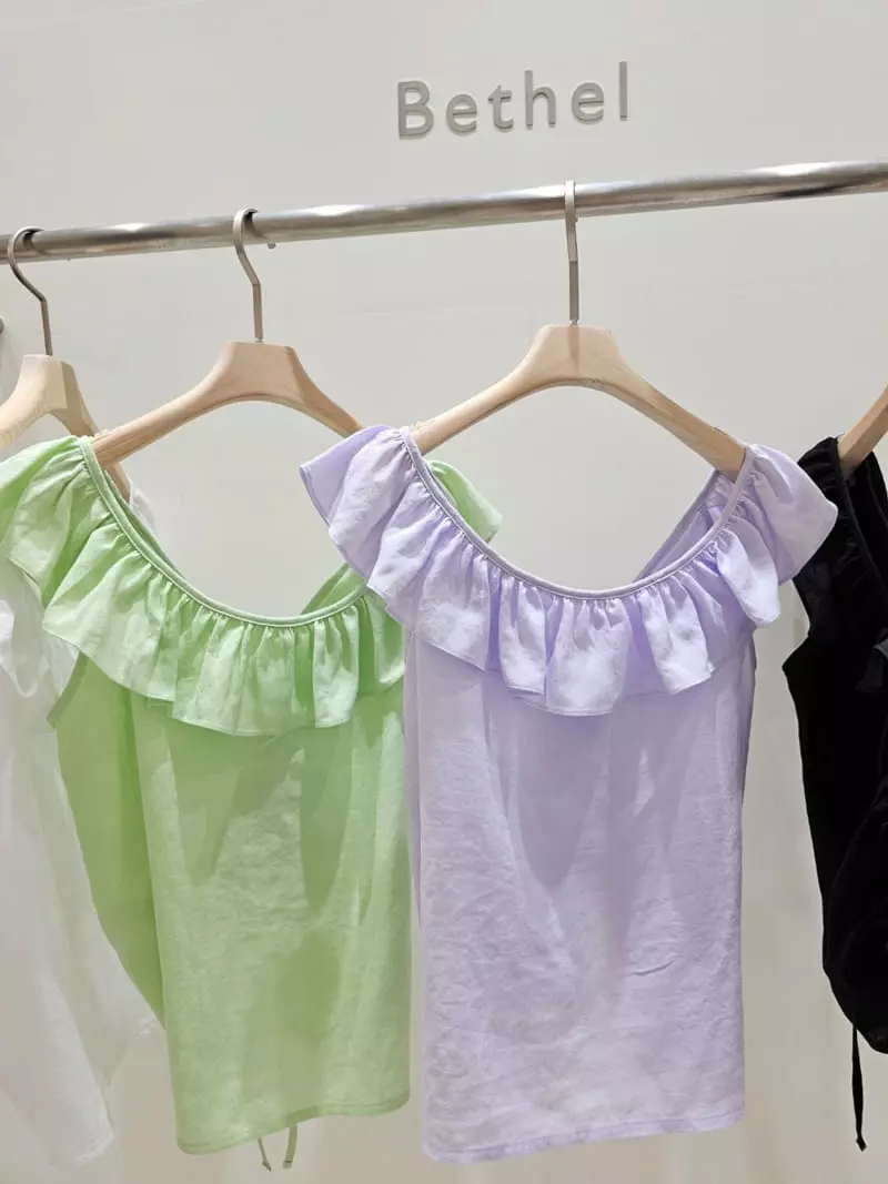 Bethel - Korean Women Fashion - #momslook - Frill Sleeveless Blouse - 7
