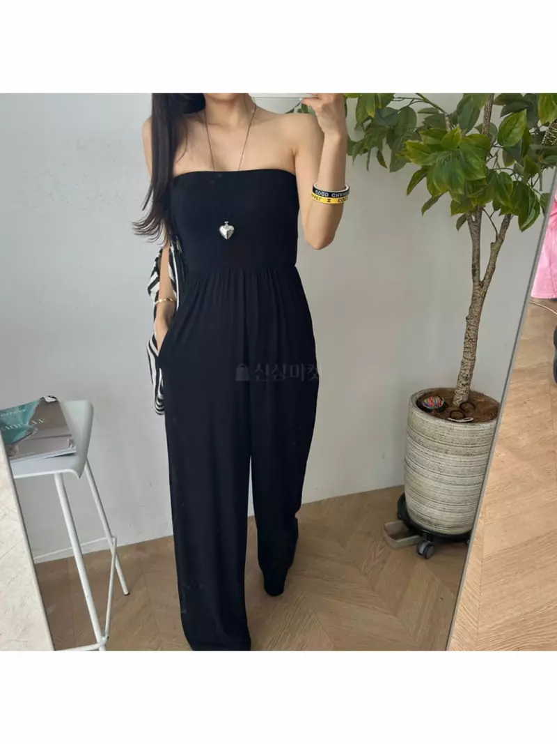 Betone - Korean Women Fashion - #pursuepretty - Tube Top Jumpsuit - 4