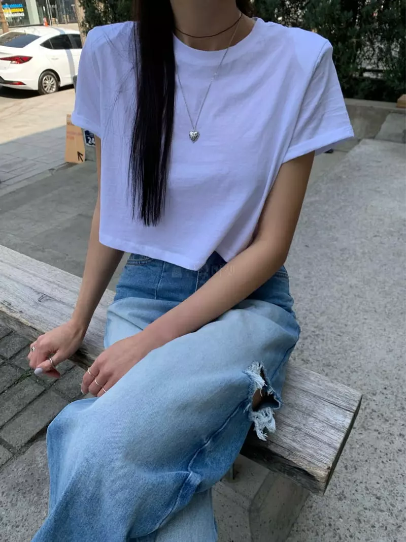 Betone - Korean Women Fashion - #romanticstyle - Urban Pad Tee - 4