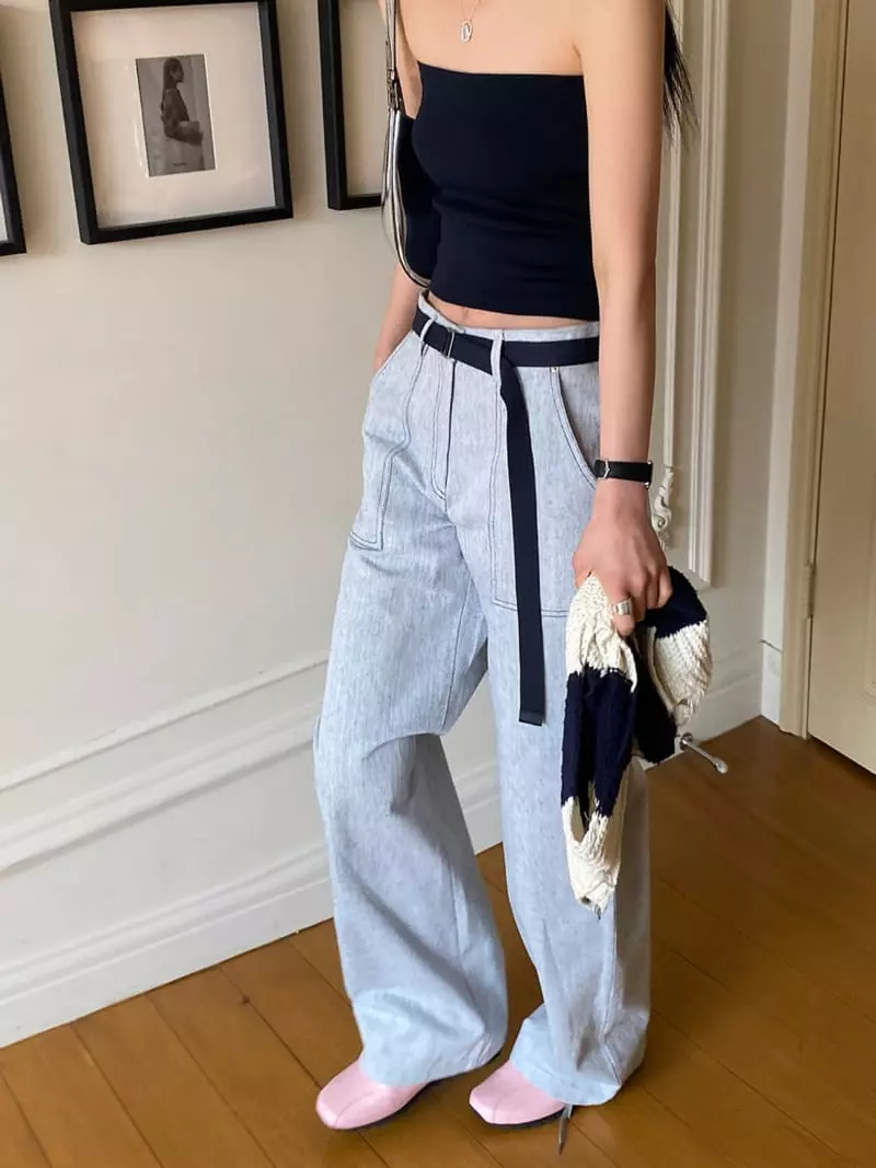 Better - Korean Women Fashion - #momslook - Common Belt Pants - 3