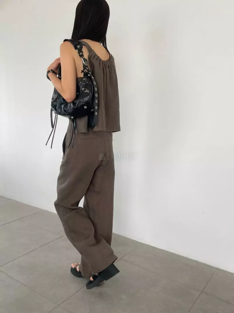 Better - Korean Women Fashion - #momslook - Draw Linen Top Bottom Set