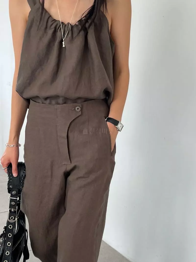 Better - Korean Women Fashion - #momslook - Draw Linen Top Bottom Set - 5