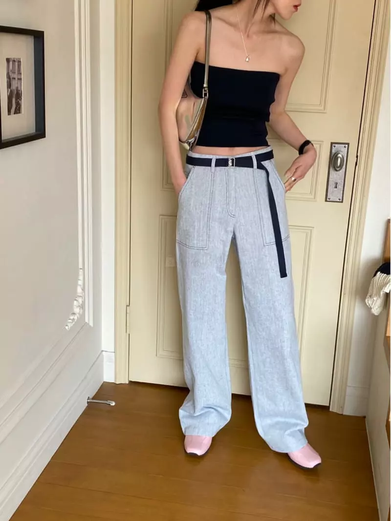 Better - Korean Women Fashion - #womensfashion - Common Belt Pants - 6