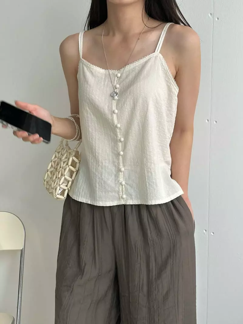 Bleecker - Korean Women Fashion - #momslook - Bean Button Sleeveless - 3
